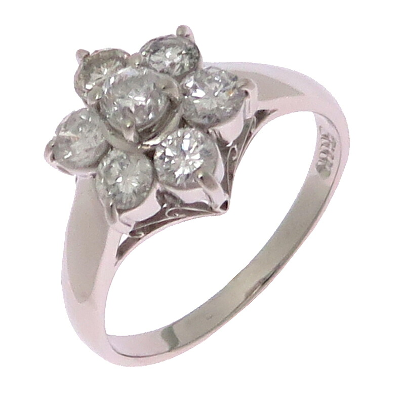 【銀座店】 ノンブランド 1.00ct ダイヤモンド pt900 レディース リング・指輪 Pt900プラチナ 11.5号 DH91731【大黒屋質店出品】 【中古】【送料無料】【店頭受取対応商品】｜大黒屋質店 64,900円