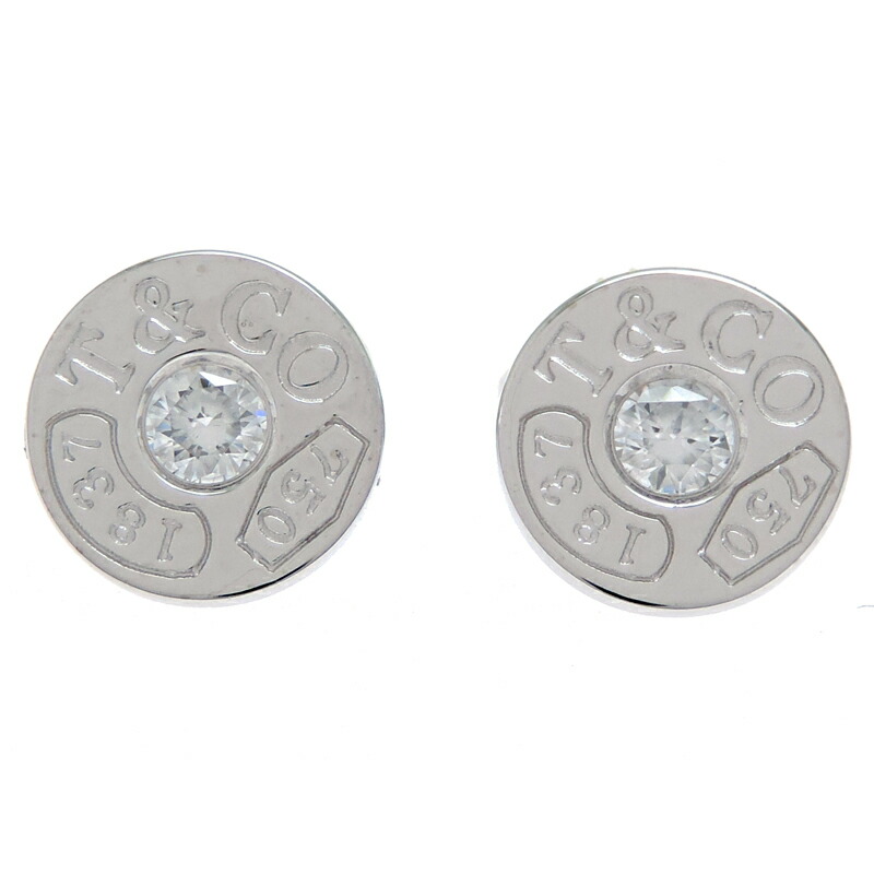 【銀座店】 ティファニー 1837 サークル ダイヤモンド レディース・メンズ ピアス 33285663 750ホワイトゴールド DH91932【大黒屋質店出品】 【中古】【送料無料】【店頭受取対応商品】