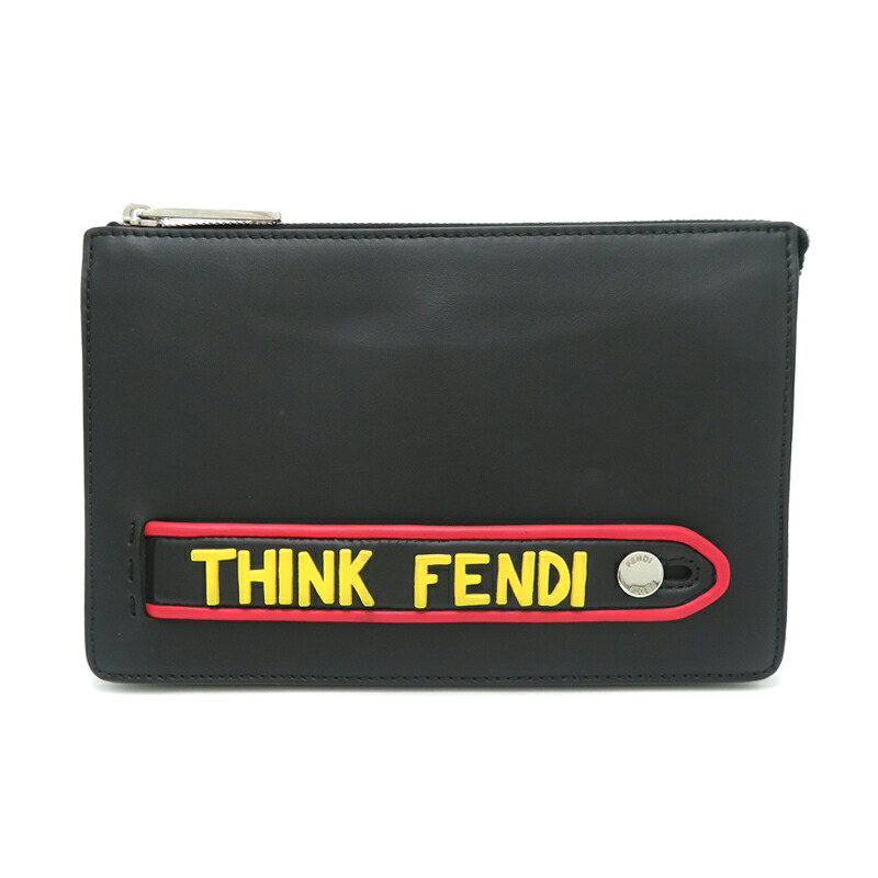 【銀座店】 フェンディ メンズ クラッチペダル御徒面子 7VA350 なめし革 黒いこと系 DH92167【大黒屋質店見せびらかす】 【中古】【貨物輸送無料】【店先受け取り証書相応う商いもの】