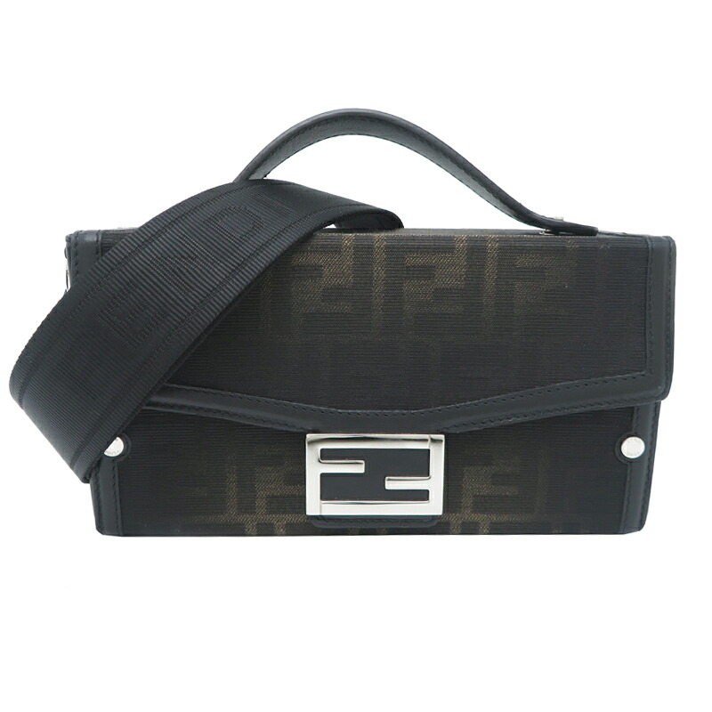 【銀座店】 フェンディ ソフトトランク バケット メンズ ショルダーバッグ 7VA565 キャンバス ブラック系 DH92210【大黒屋質店出品】 【中古】【送料無料】【店頭受取対応商品】
