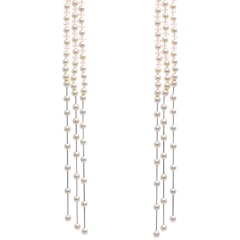 【飯能本店】 タサキ（田崎真珠） ナイアガラ ヴァリエ パール クリスタル レディース ネックレス K18ホワイトゴールド ホワイト系 DH91975【大黒屋質店出品】 【中古】【送料無料】【店頭受取対応商品】｜大黒屋質店