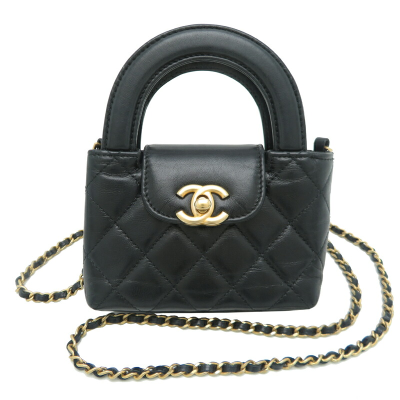 【銀座店】 シャネル チェーンクラッチ レディース ショルダーバッグ AP3435 カーフ ブラック系 DH92344【大黒屋質店出品】 【中古】【送料無料】【店頭受取対応商品】