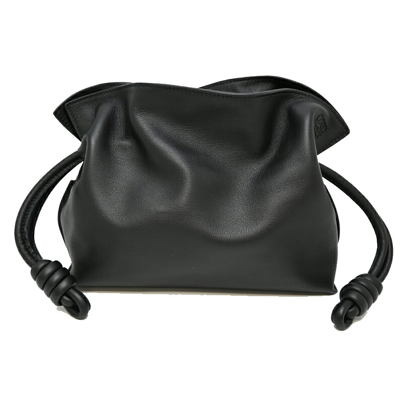 【銀座店】 ロエベ フラメンコ クラッチペダル ミニ御徒面子 レディース ショルダーバッグ A411FC2x37 なめし革 黒いこと DH92503【大黒屋質店見せびらかす】 【中古】【貨物輸送無料】【店先受け取り証書相応う商いもの】