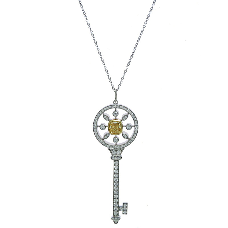 【銀座店】 ティファニー カレイド スコープ キー 0.68ct イエローダイヤモンド ダイヤモンド レディース・メンズ ネックレス Pt950プラチナ イエロー系 DH92456【大黒屋質店出品】 【中古】【送料無料】【店頭受取対応商品】|大黒屋質店