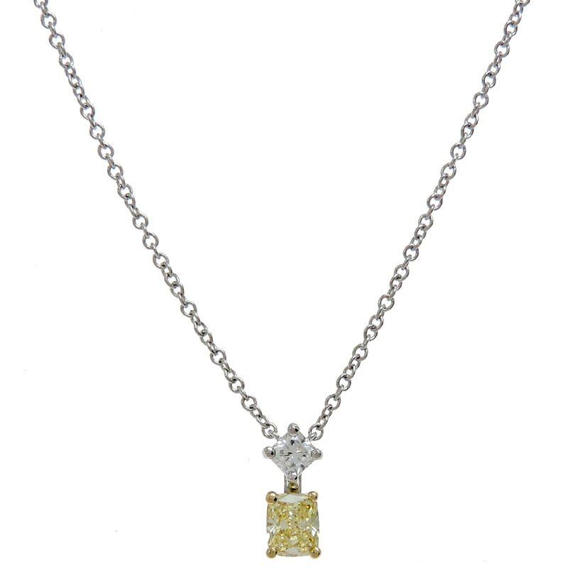 【飯能本店】 ティファニー ルシダ クッション 0.34ct イエローダイヤモンド ダイヤモンド レディース ネックレス Pt950プラチナ イエロー系 DH92467【大黒屋質店出品】 【中古】【送料無料】【店頭受取対応商品】｜大黒屋質店