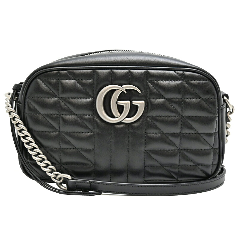 【銀座店】 グッチ GGマーモント ショルダーバッグ レディース ショルダーバッグ 447632 なめし革 黒いこと DH92751【大黒屋質店見せびらかす】 【中古】【貨物輸送無料】【店先受け取り証書相応う商いもの】