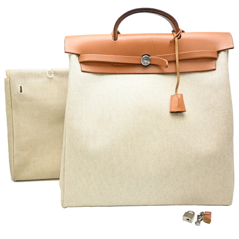 【銀座店】 エルメス 叫び泣き御徒面子 MM □D目じるし 2000年製 レディース・メンズ ハンドバック トワルアッシュ 自然的 (ベージュ系) DH93043【大黒屋質店見せびらかす】 【中古】【貨物輸送無料】【店先受け取り証書相応う商いもの】