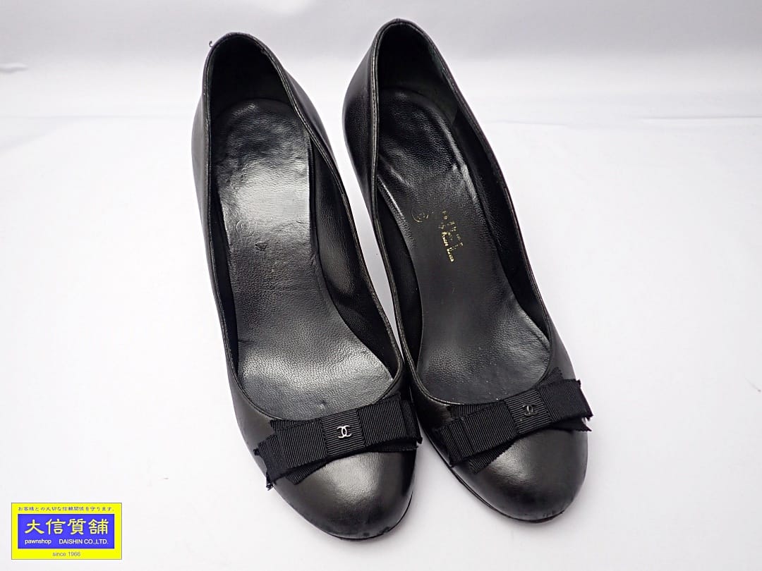 楽天市場】【シャネル】Chanel ココマーク レザー リボン フラット