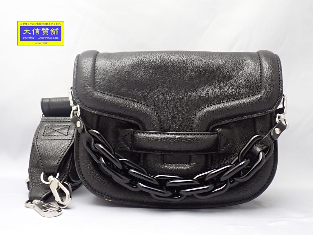 PIERRE HARDY ピエール アルディ ミニ アルファヴィルバッグ 黒いこと なめし革 2WAY 中古B+【中古】【大信質舗】【一六銀行下位区分】管理すること携帯電話：A-9129