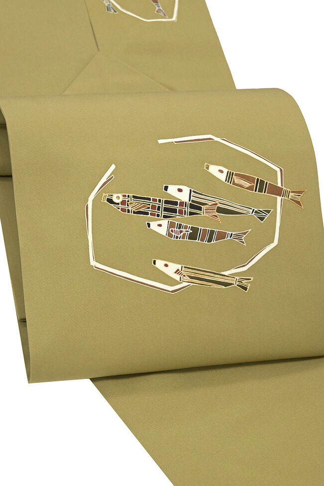 No.5624　名古屋帯　染帯　五泉　正絹　着物　手描き　仕立済　新品未使用 正絹名古屋帯【手描き友禅／引染め 蔦】 - サキガケ