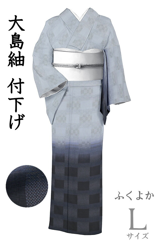 本場縞大島紬 付下げ 訪問着 蒔糊 染分 花文 菊 縫取り 共八掛 イ5409 大島紬 訪問着 つむぎ 本場縞大島紬 中賀和工房 古代染色純泥染