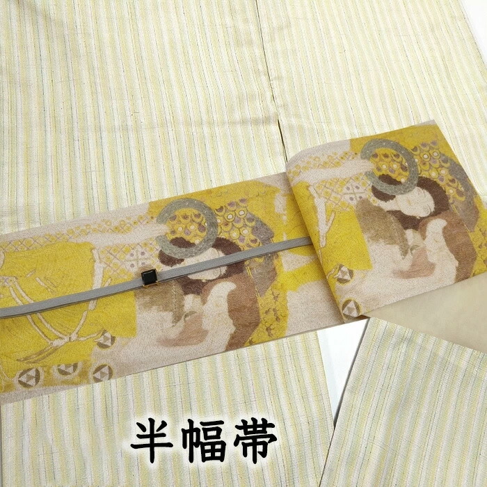 【ショップ評価★5ありがとう♪】着物だいやす 449■半幅帯■小袋帯　西陣織　酒井守　クリムト　ベートーヴェン・フリーズ　染め帯　ふくよか　長尺【仕立て上がり帯】【送料無料】【新品】