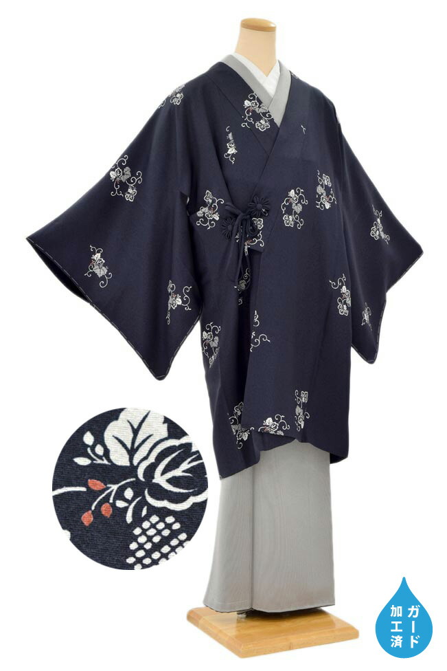 着物だいやす 131 道中着 きもの衿 丹後ちりめん 桐唐草文 肩身丈 102 2cm 裄 69 5cm 身長サイズ L ガード加工 正絹 仕立て上がりコート 送料無料 新品 Maf Gov Ws