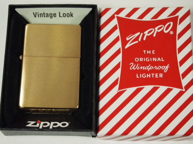 【楽天市場】ジッポーライター： Zippo 1937 レプリカ ヴィンテージ #240CC 《ラインなし》 ブラッシュ ブラス 真鍮無垢