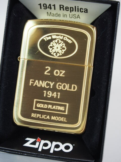 ジッポーライター： Zippo 1941 GOLD Ingot // ゴールド インゴット //  24K 純金仕上げ  レギュラー ★インナーもゴールド!!★ 金タンク ◇ゴージャス!!◇ 【楽ギフ_包装】 【母の日】 【父の日】 【ジッポ】 【ライター】 【ダルマヤ】 【人気商品】 送料無料