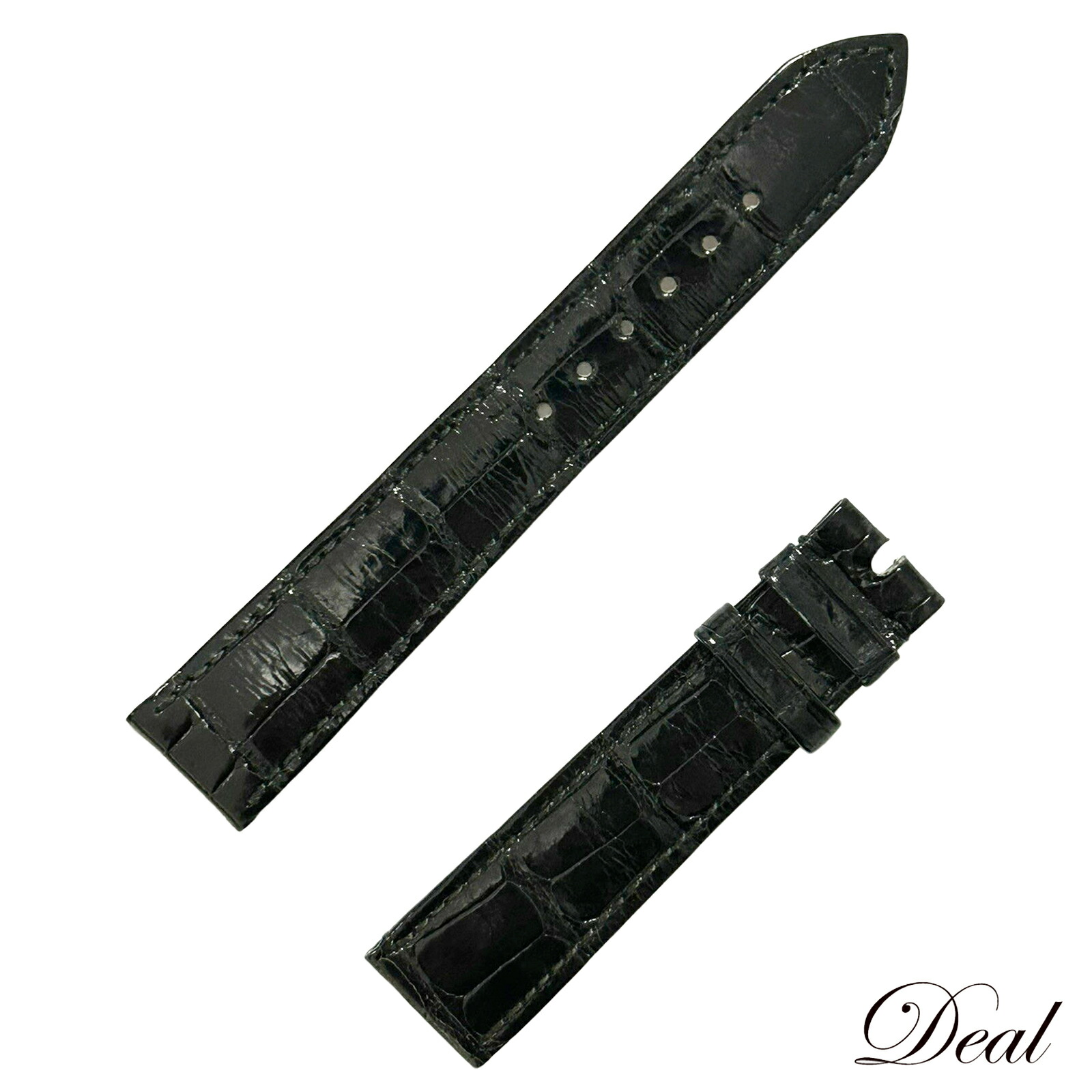 Rolex　ロレックス ブラック クロコダイルレザーベルト ロレックス ROLEX 対応】MOD CROCO ZULU STRAP バンド 交換
