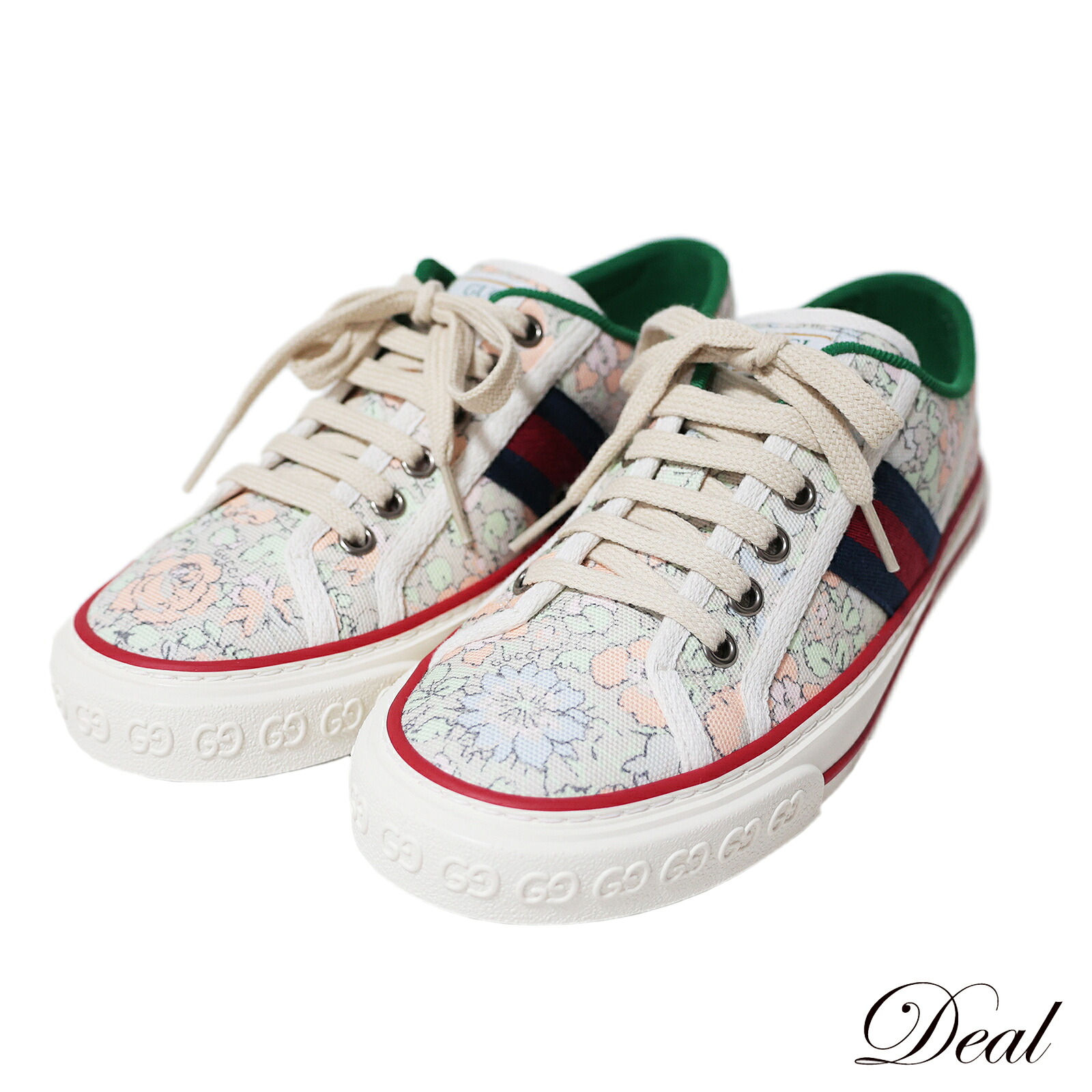 美品 GUCCI グッチ  庭球1977 LIBERTY リバティ 花柄  置き目とり捨てる #36 23糎  白いこと  レディース スニーカー