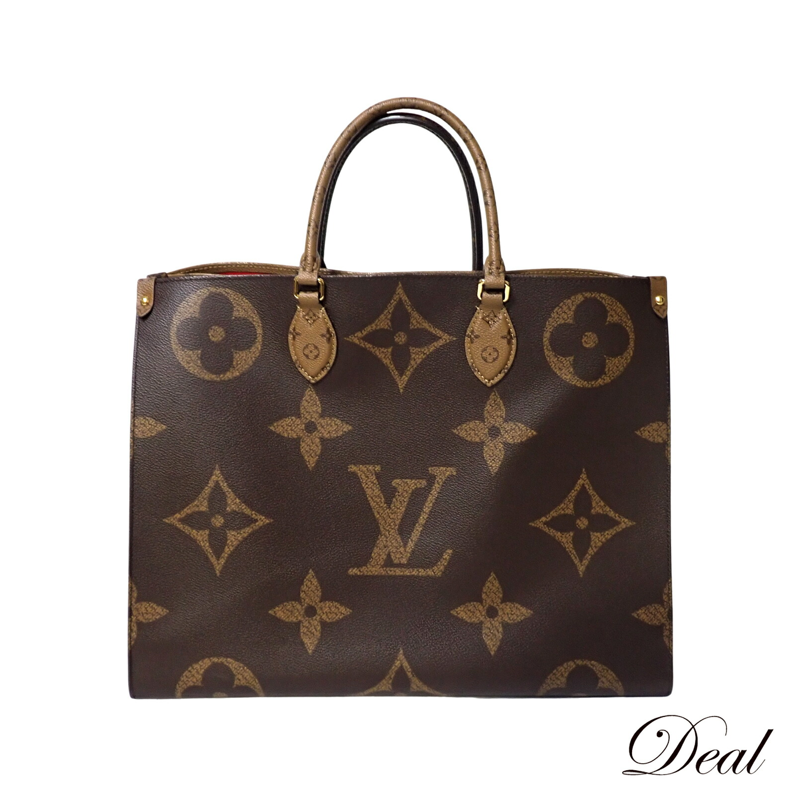 未使用 展示品 LOUIS VUITTON ルイ・ヴィトン オンザゴー GM M45320 モノグラム ジャイアント リバース ブラウン レディース ハンドバッグLV｜Deal