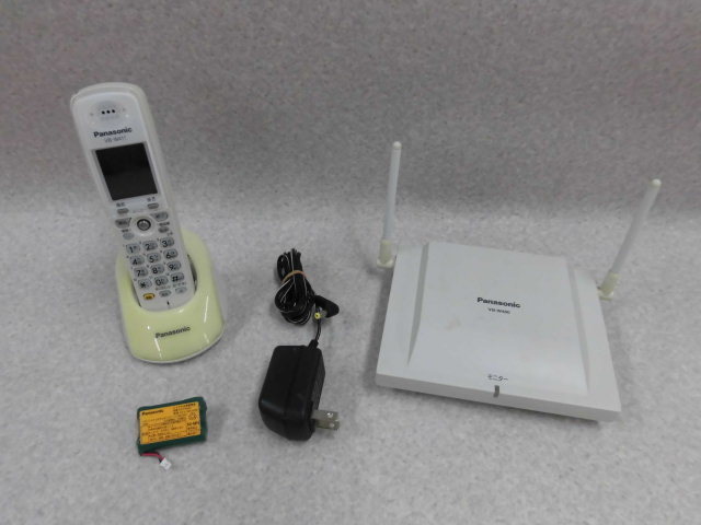 【中古】【日焼】\u003cBR\u003eVB-W411B + VB-W460B  Panasonic/パナソニック La Relier/ラ・ルリエ デジタルコードレス電話【商行為電話機 御勤め用 電話 本体】
