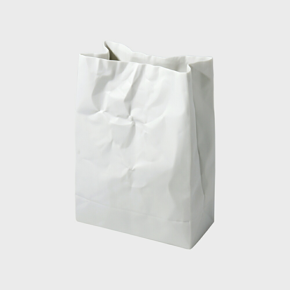【LINEおともだち追加でｸｰﾎﾟﾝ】ceramicjapan セラミックジャパン Komatsu Makoto 小松誠 花器 crinkle superbag #2 SK-2 White [ フラワーベース MoMAコレクション モダン オブジェ ]