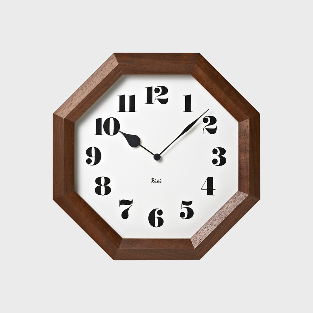 【ｸｰﾎﾟﾝ対象外】 壁掛け時計 掛け時計 / lemnos レムノス 渡辺力 八角の時計 246mm WR11-01 [ lemnos レムノス デザイナー riki clock 時計 壁掛け 掛時計 ウォールクロック 壁掛け時計 掛け時計 おしゃれ ]｜designshop
