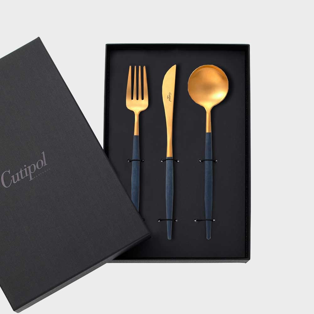 Cutipol（クチポール）GOA箸 箸置 ブルー＆ゴールド 正規品　2セット Cutipol（クチポール）GOA箸 箸置 ブルー＆ゴールド 正規品 2セット