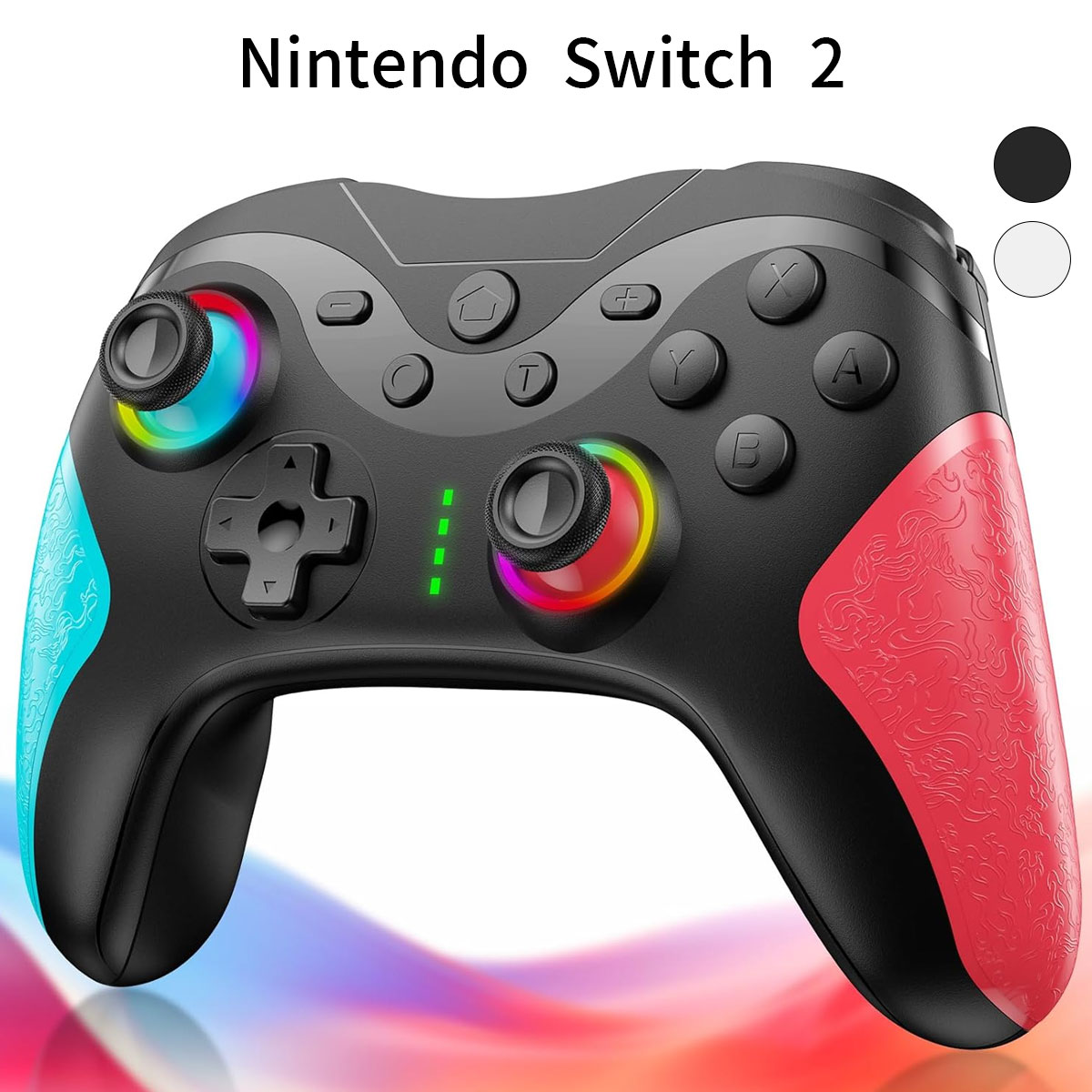 Switch2対応 ワイヤレスコントローラー TURBO連射 RGBライト マクロ機能