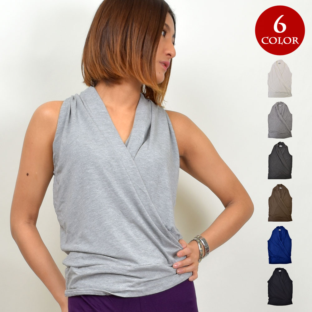 楽天市場】カシュクール トップス ノースリーブ Vネック : NISHIKIYA