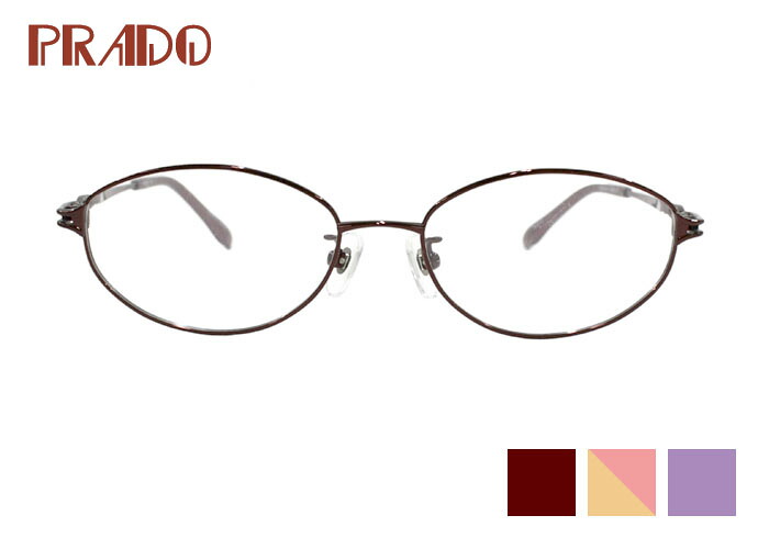 アイカフェ EYE CAFE PRADO 706 51size 51□16 日本製 チタン オーバル フルリム レディース 伊達 度付き 老眼鏡 遠近両用 メガネ めがね 眼鏡 新品 送料無料