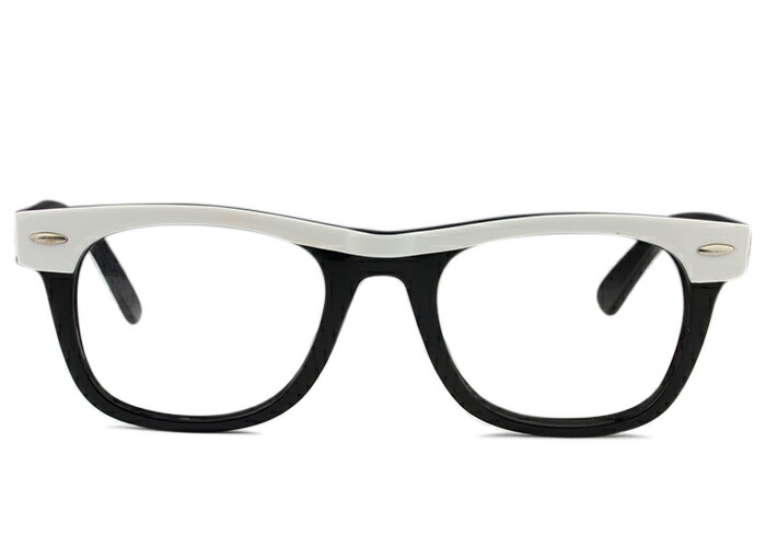 アイカフェ EYE CAFE 6047 c.117 ホワイト/ブラック 大きい メガネ めがね 眼鏡 伊達 度付き 新品 送料無料 49□22