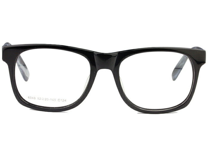 アイカフェ EYE CAFE 6048 c.124 ブラック/ブルーササ 大きい メガネ めがね 眼鏡 伊達 度付き 新品 送料無料 52□20