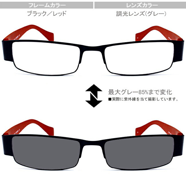 調光伊達眼鏡調光水晶体薄墨色 新品 貨物輸送無料 黒いこと/赤いこと J-2019 c5-gray