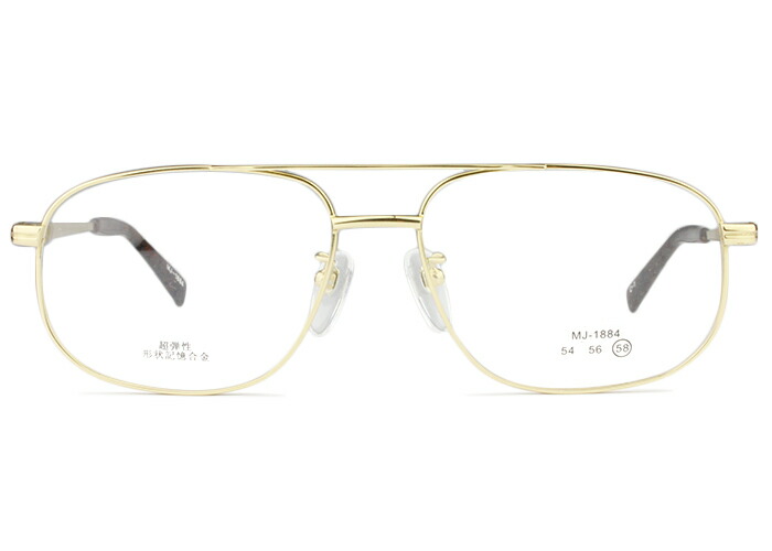 アイカフェ EYE CAFE mj-1884 c.1 58サイズ r7 ゴールド ティアドロップ メガネ めがね 眼鏡 伊達 度付き 新品 送料無料｜アイカフェ