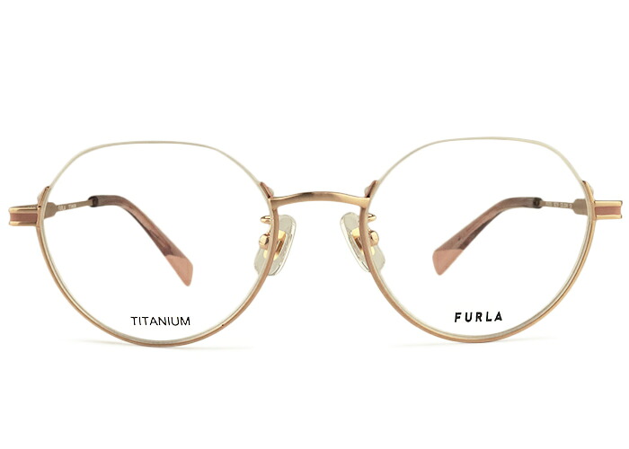 フルラ FURLA vfu797j メガネ めがね 眼鏡 伊達 度付き チタン ボストン アンダーリム 鼻パッド レディース 新品 送料無料 50□19 fu1|アイカフェ