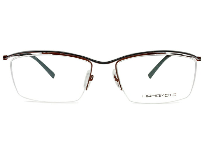 ハマモト HAMAMOTO ht-138 c.4 ワイン/ブラック ht5 伊達 メガネ 眼鏡 新品 送料無料 ナイロール ハーフリム スクエア 日本製 14,850円