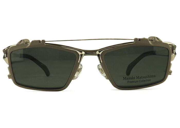 【26日まで限定!エントリーでP10倍】 マサキマツシマ Masaki Matsushima MFP-566 日本製 チタン 伊達 度付き 老眼鏡 遠近両用 クリップオンサングラス付き 大きい メガネ めがね 眼鏡 新品 送料無料 58□15|アイカフェ