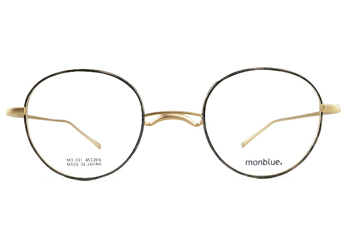 モンブルー monblue mo-031 日本製 一山 鼻パッドなし 伊達 度なし 度付き メンズ レディース レトロ チタン フルリム 老眼鏡 遠近両用 メガネ めがね 眼鏡 新品 送料無料 45□22.5｜アイカフェ