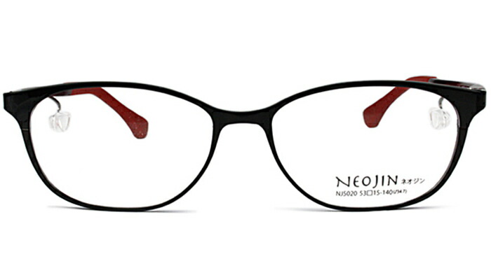 ネオジン NEOJIN  nj5020 c.10 黒いこと/赤いこと 日本製 nj6 鼻パッドなし眼鏡 側面パッド 眼鏡 メガネ 新品 老眼鏡 遠近両用 新品 貨物輸送無料