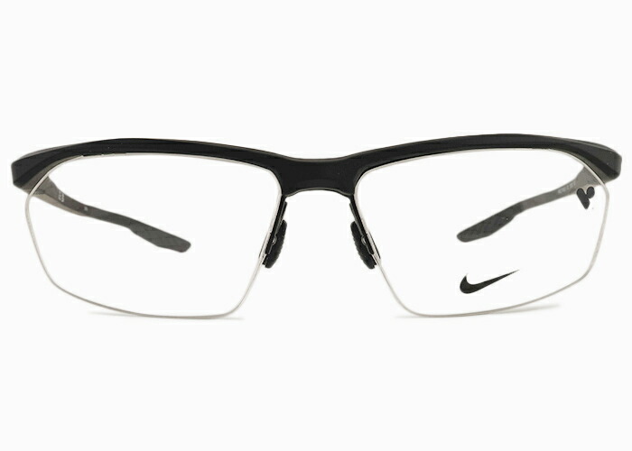 ナイキ NIKE 7404lb 軽量 伊達 nk4 度付き メガネ めがね 眼鏡 メンズ レディース ハーフリム ラバー 新品 送料無料 59□15