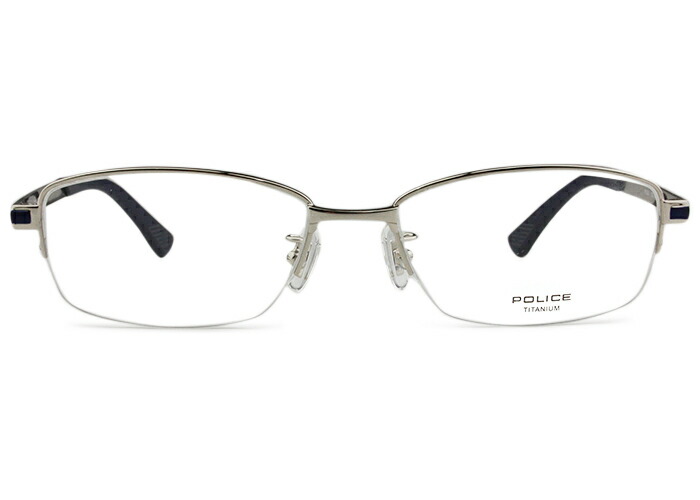 ポリス POLICE VPL824J 0S11 シルバー・ブルー po2 伊達 度付き メガネ 新品 送料無料 めがね 眼鏡 53□17