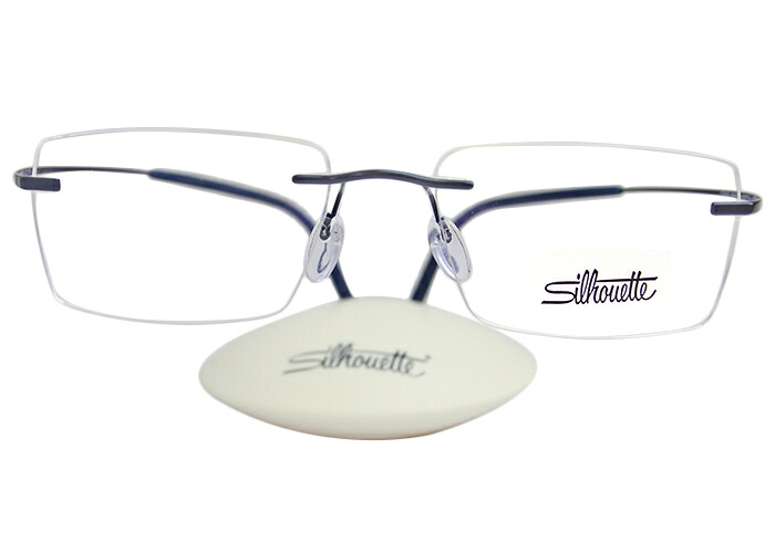 シルエット Silhouette 5541 4541 チタンミニマルアートアイコン ダークネイビー FQ オーストリア製 ツーポイント 記憶形状 伊達 度付き チタン メガネ めがね 眼鏡 老眼鏡 遠近両用 リムレス フチ 縁 なし 新品 送料無料