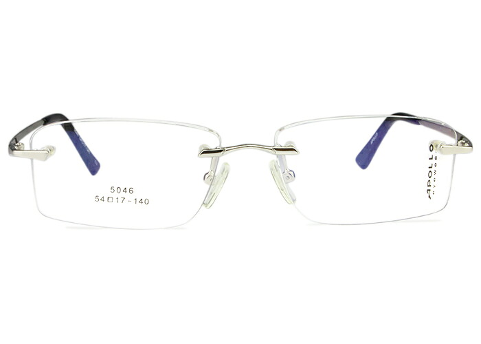 アイカフェ EYE CAFE 5046 c.3 シルバー ツーポイント 形状記憶 メガネ めがね 眼鏡 伊達 新品 送料無料