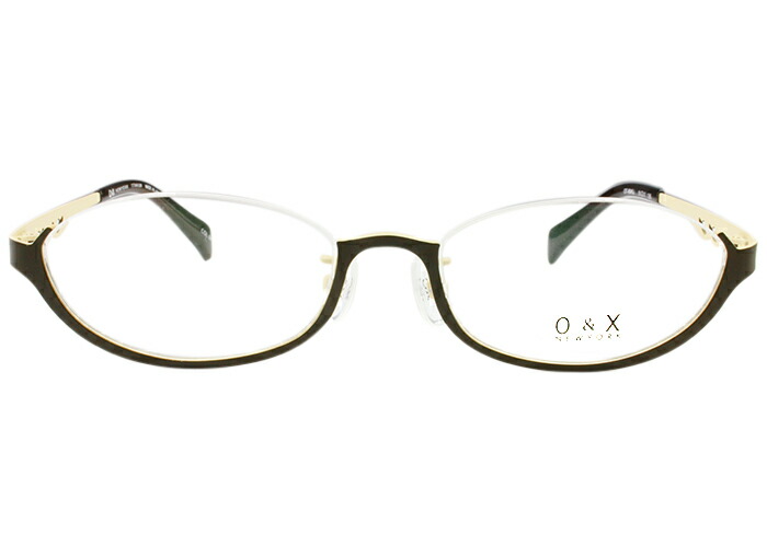 オーアンドエックス/ニューヨーク O＆X/NEW YORK アンダーリム ot-8045j c.04 カーキ/肌色 アンダーリム メガネ 眼鏡 めがね 伊達 鼻パッド 新品 送料無料