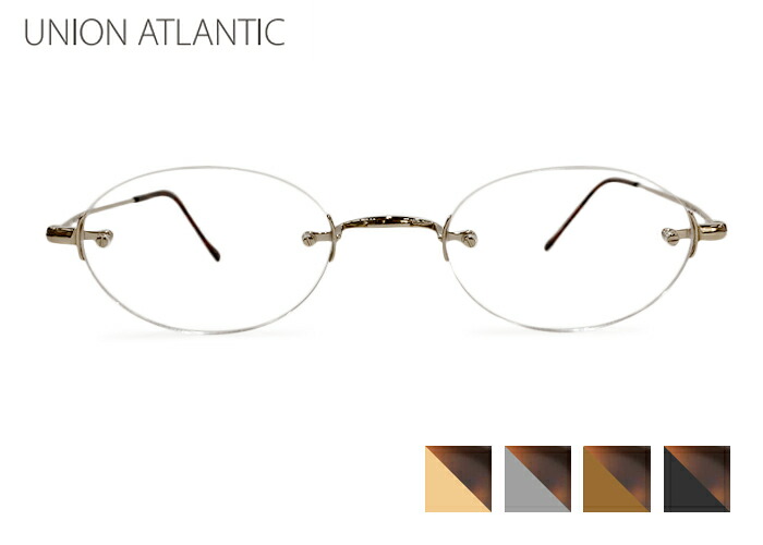 ユニオンアトランティック UNION ATLANTIC ua3612b 48□23 一山 ツーポイント フチなし チタン オーバル 日本製 伊達 度付き メガネ めがね 眼鏡 老眼鏡 新品 送料無料｜アイカフェ 17,666円