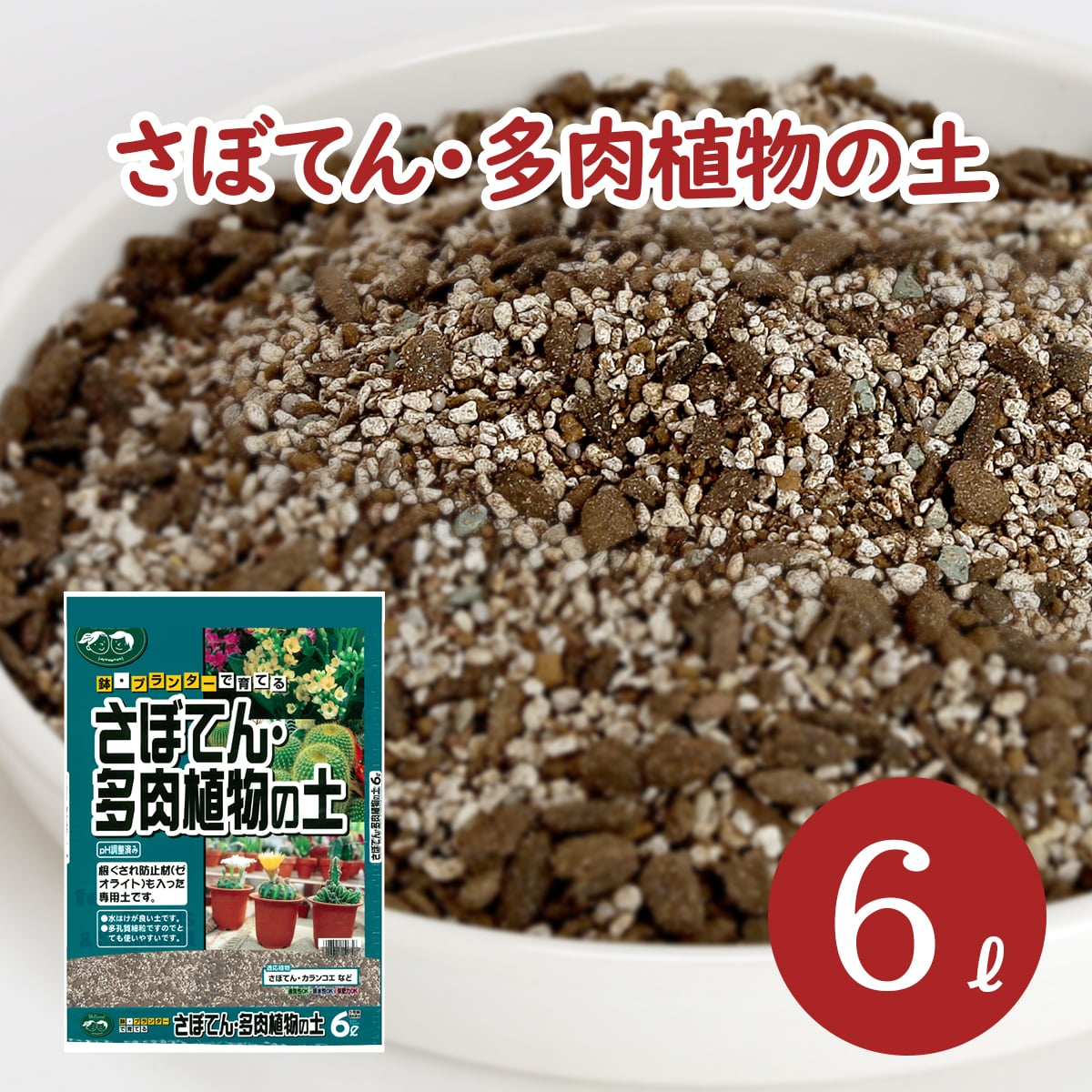 楽天市場】サボテン 多肉植物の土 6L (6L×1袋) pH調整済み サボテンの