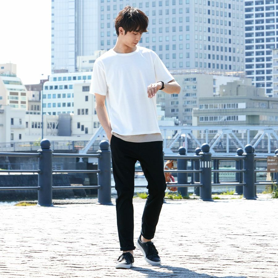 楽天市場 パンツ メンズ 黒スキニーパンツ スキニー 細身 ボトム ストレッチ ロングパンツ 伸縮性 スボン ウエストゴム 吸い付くようなシルエットで脚長効果 タイト 無地 Bl0429 ブラックxs Xl Dcollection