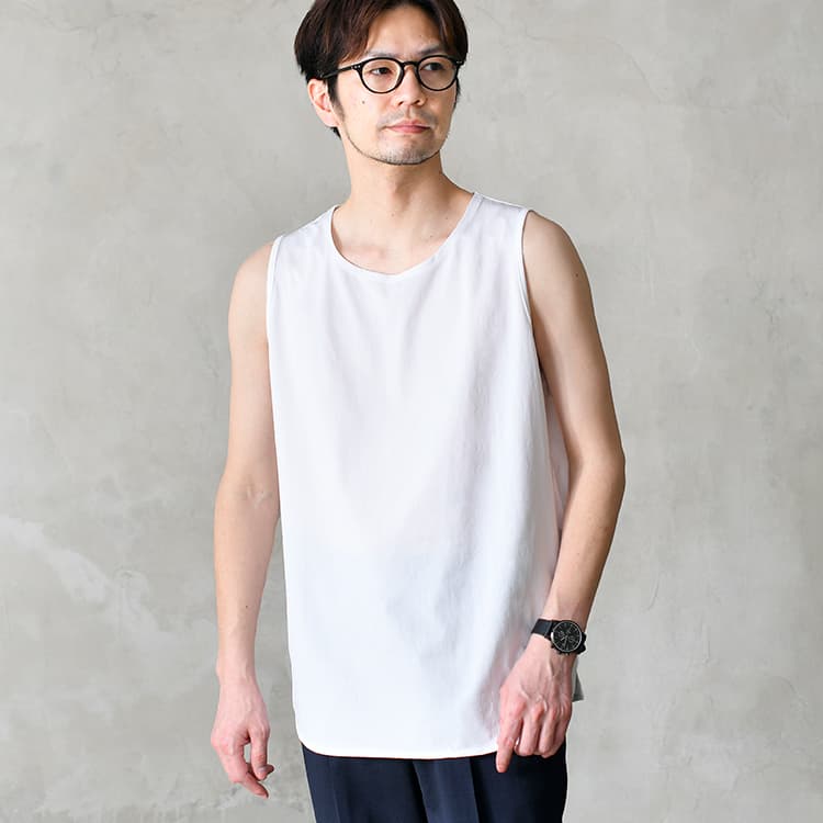 楽天市場 タンクトップ メンズ 接触冷感 テックロング丈タンクトップ インナー レイヤードコーデ ロングタンク レイヤードコーデに使える 重ね着 ノースリーブ 透け防止インナー 夏 吸水速乾 イージーケア 無地 夏服 Tt1667 全2色xs Xxl Dcollection