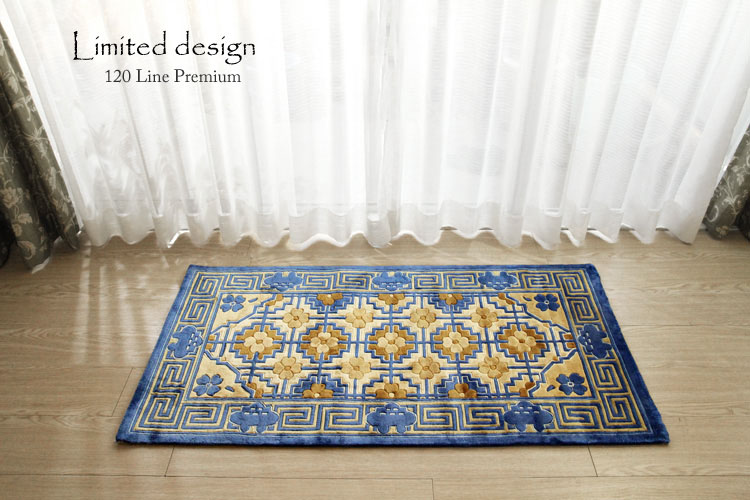 楽天市場】【シルク段通玄関マット】120段 Premium 梅花小紋 61