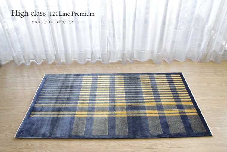 楽天市場】【天津緞通 高級手織りウール段通玄関マット ブルー】＃367