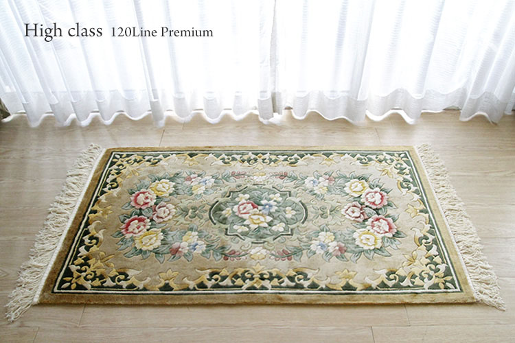 楽天市場】【シルク段通玄関マット】シルク緞通玄関マット 120Line 